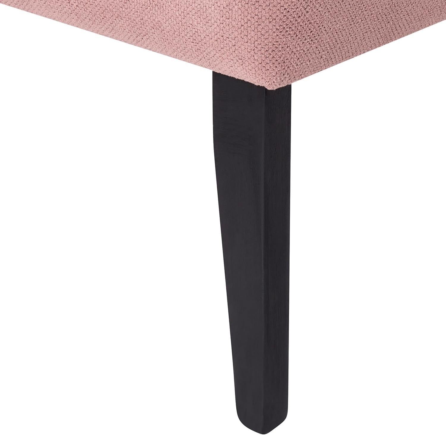 Vintage Left Hand Chaise Lounge Pink Fabric Upholstered Retro Glam Seating