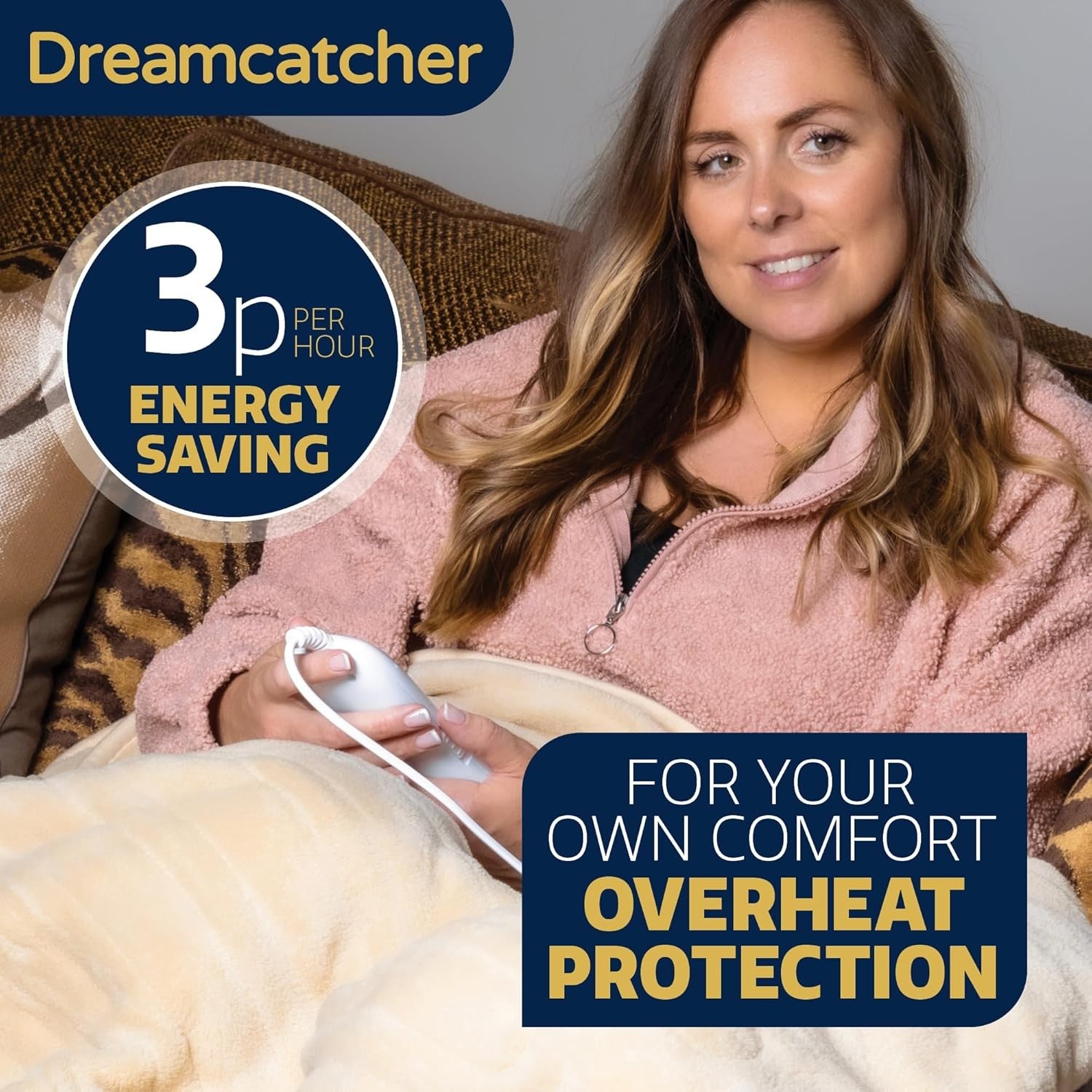 Electric Heated Throw Blanket 160x120cm Soft Fleece 9 Heat Timer Washable