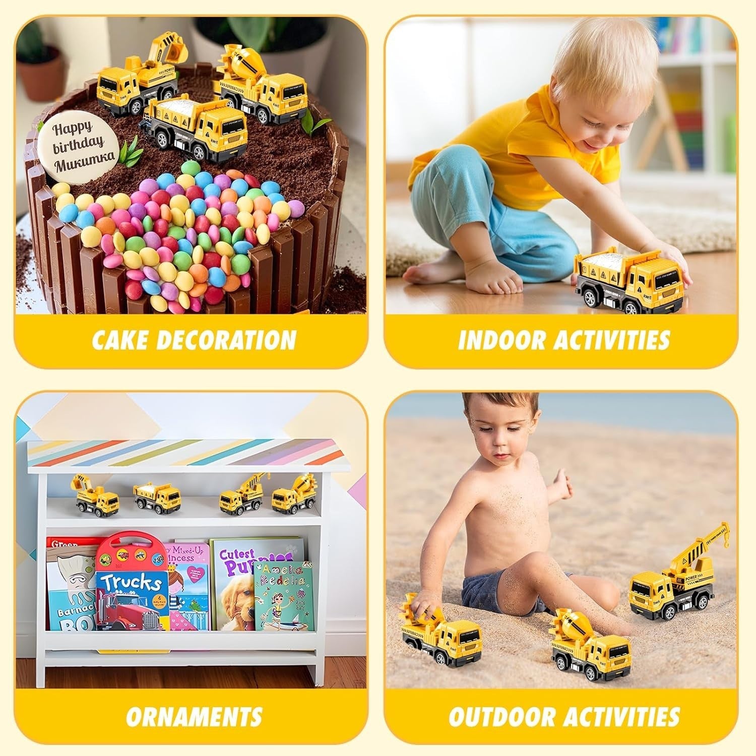 Construction Toy Truck Set for Boys Age 2-6, 5-in-1 Digger Vehicle Gift