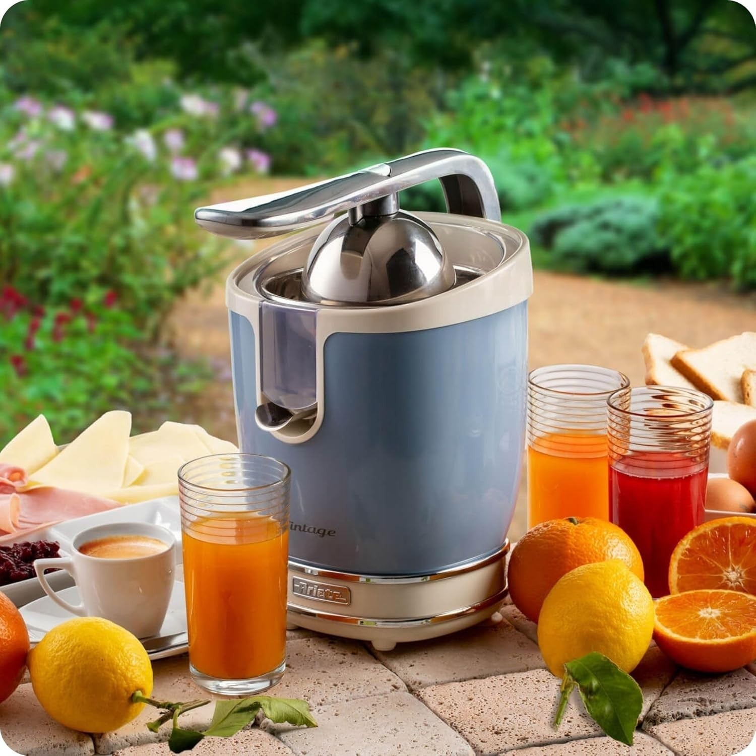 Retro Electric Citrus Juicer Lever Press 85W Dual Cones Anti-Drip