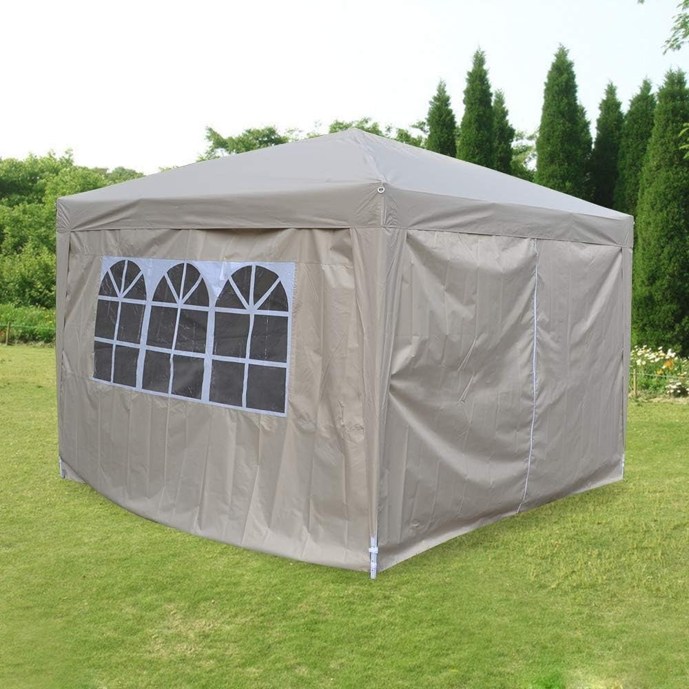 3x3m Beige Pop Up Gazebo Waterproof Garden Party Tent Shelter Marquee