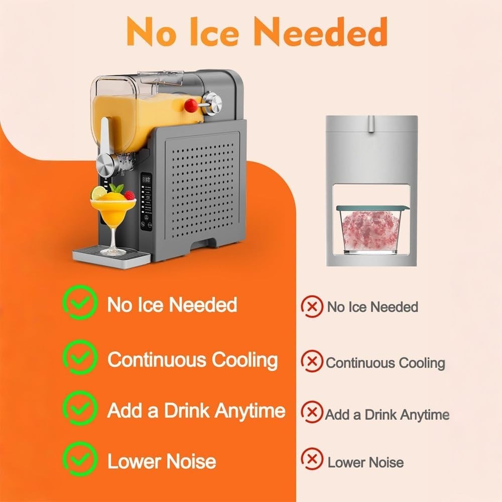 Professional Slushie Machine No Ice Needed Frozen Drink Maker 6 Presets 1.6L
