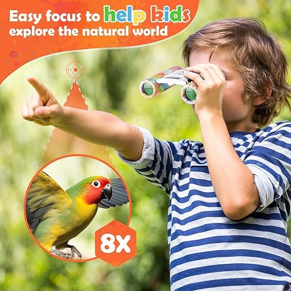 8x21 Kids Waterproof Compact Binoculars Mini Travel Bird Watching Mix Colours
