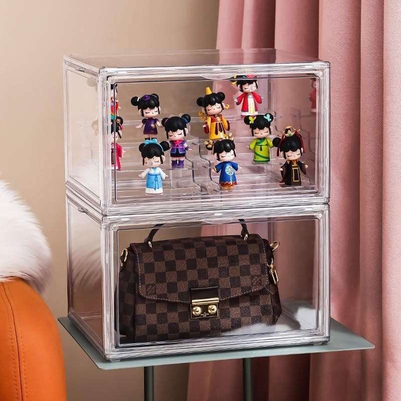 Clear Acrylic Shoe Storage Boxes 12 Pack Stackable Organizer with Magnetic Doors