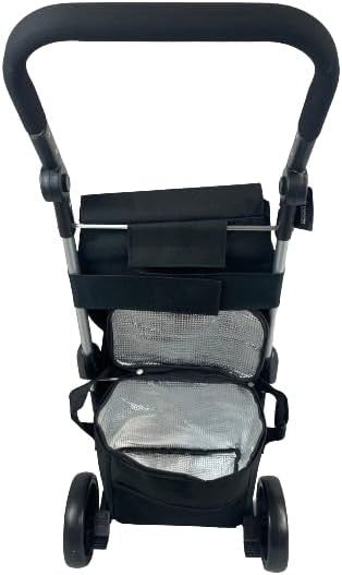 Hampton & Stewart 4-Wheel Shopping Trolley 20kg Large Foldable Cart Black