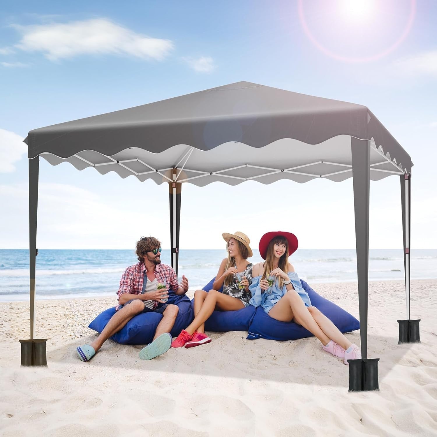 3x3M Pop Up Gazebo With Sides Waterproof Garden Party Tent UV50+ 420D Oxford