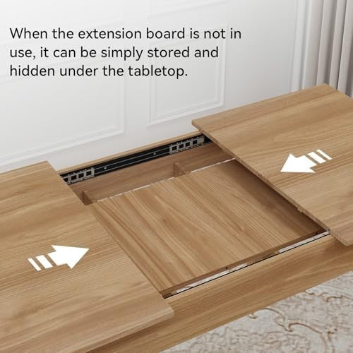 Extendable Wooden Dining Table 110-150cm Seats 4-6 People Oak