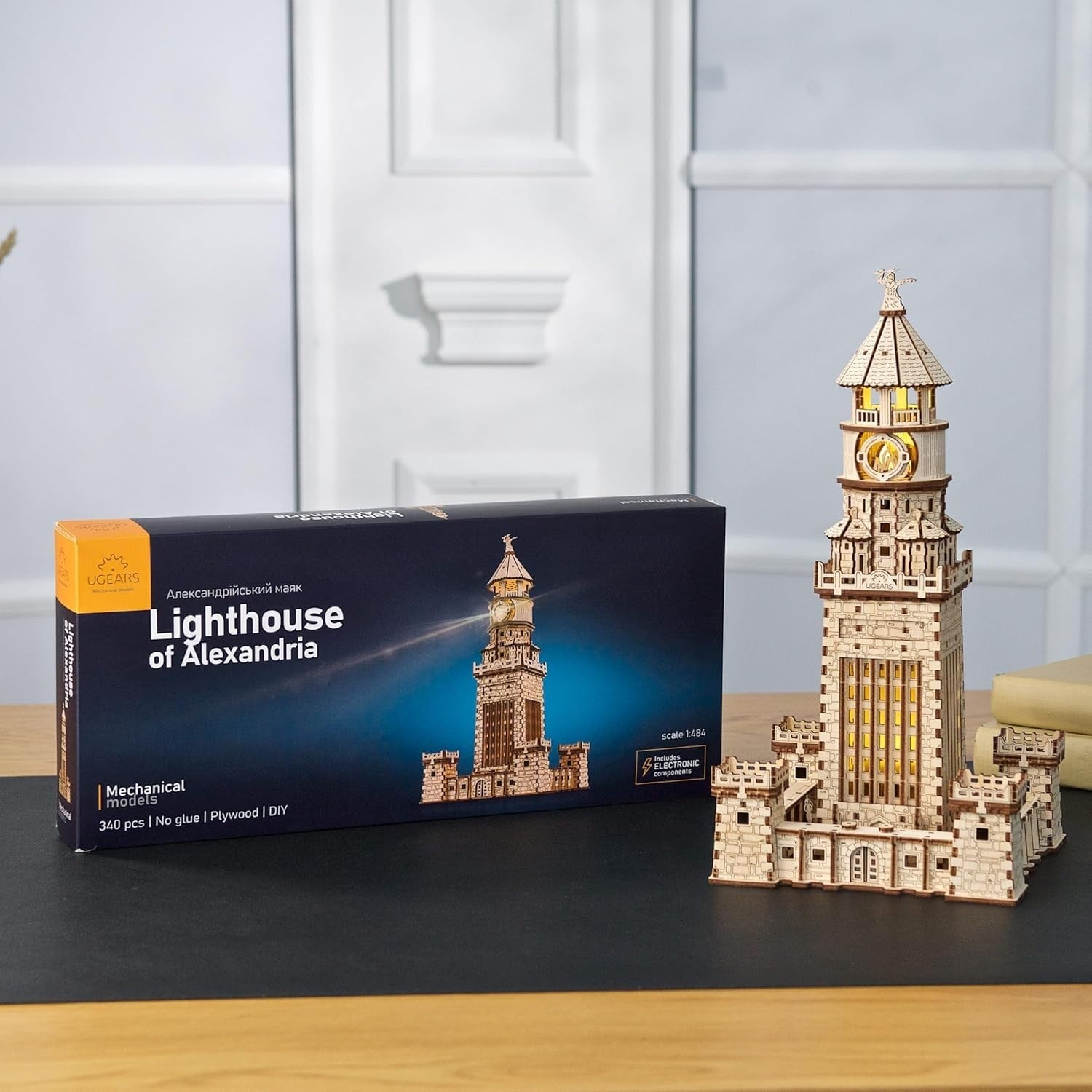 3D Wooden Lighthouse Puzzle with LED Nightlight – DIY Model Kit Gift