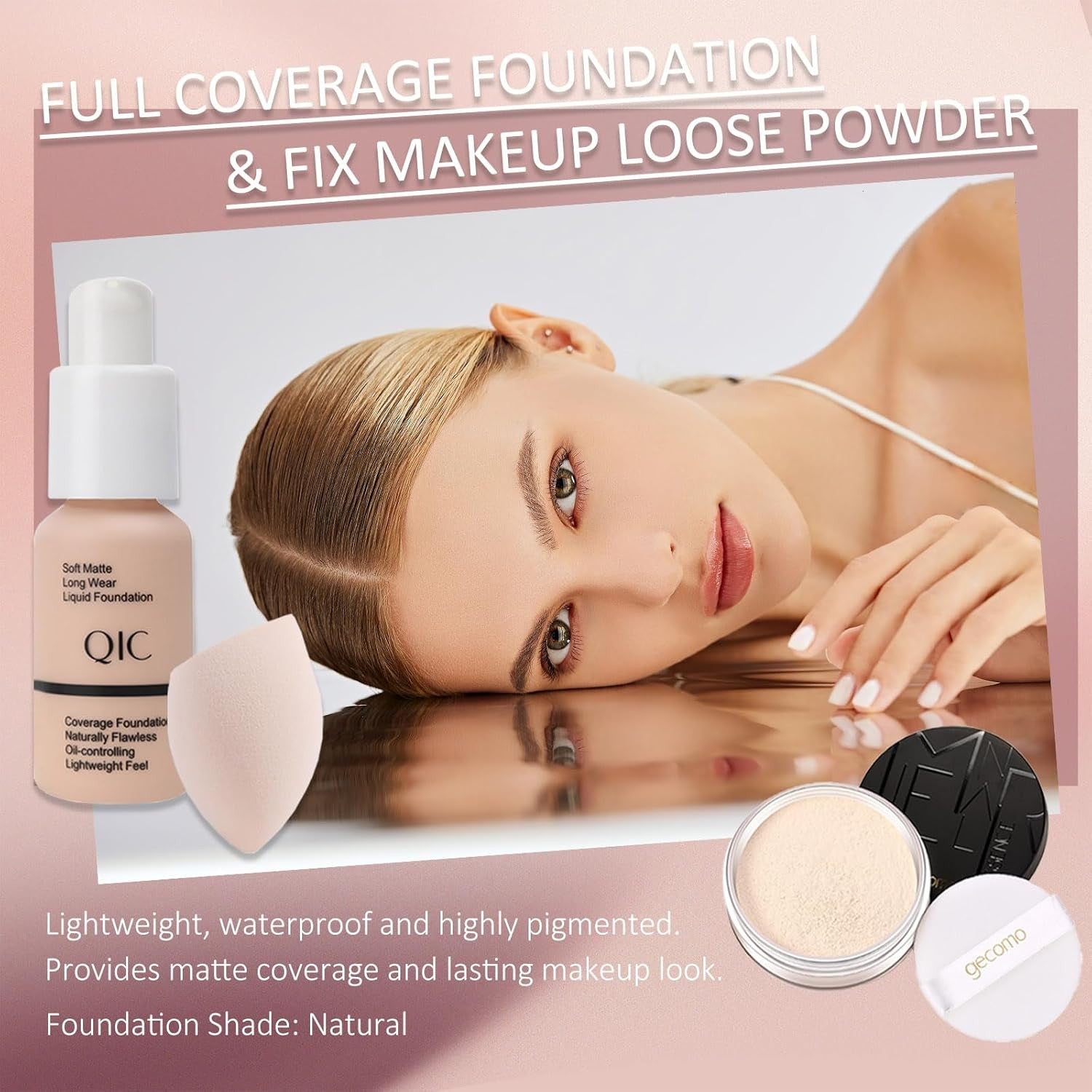 All In One Makeup Kit 12 Colour Palette Foundation Brush Set