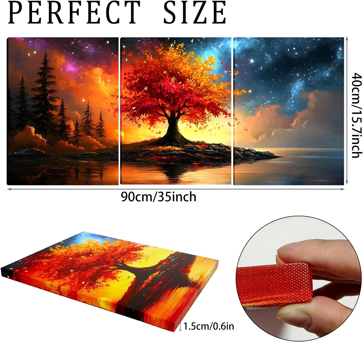 Abstract Tree of Life Canvas Wall Art 3pcs 30x40 cm Modern Decor