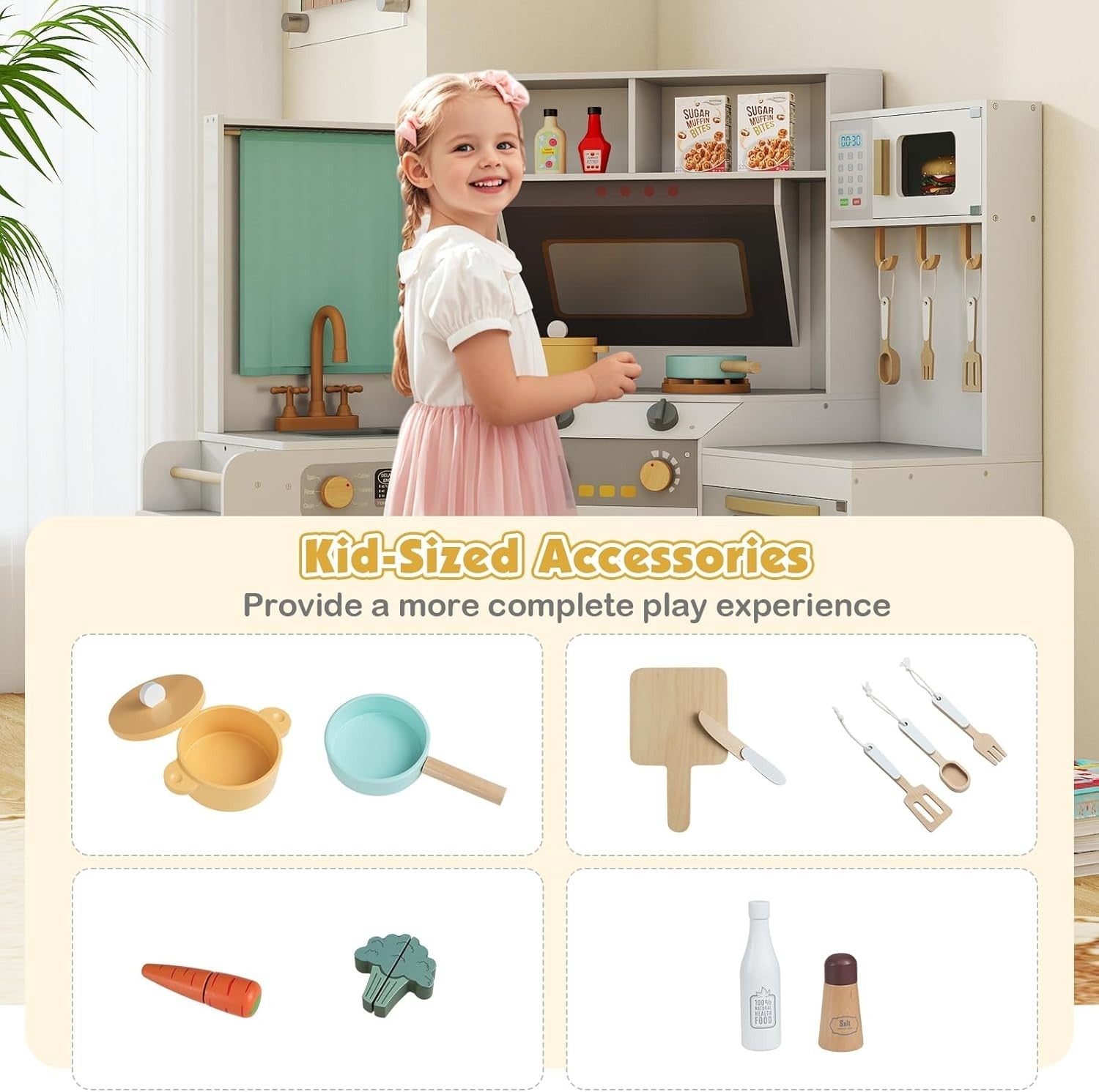 Corner Kids Play Kitchen Lights Sounds Washer Grey Chef Toy