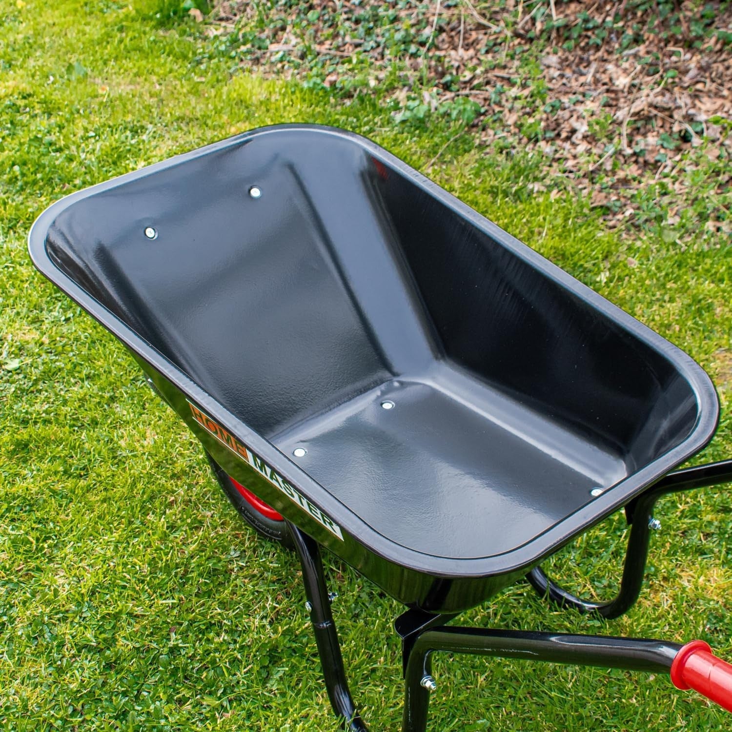 90L Heavy Duty Wheelbarrow Black – Pneumatic Tyre w/ Alloy Steel Tray 120kg Load