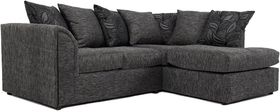 L Shaped Corner Sofa 4 Seater Scatterback Plush Velvet Comfy Lounge Couch
