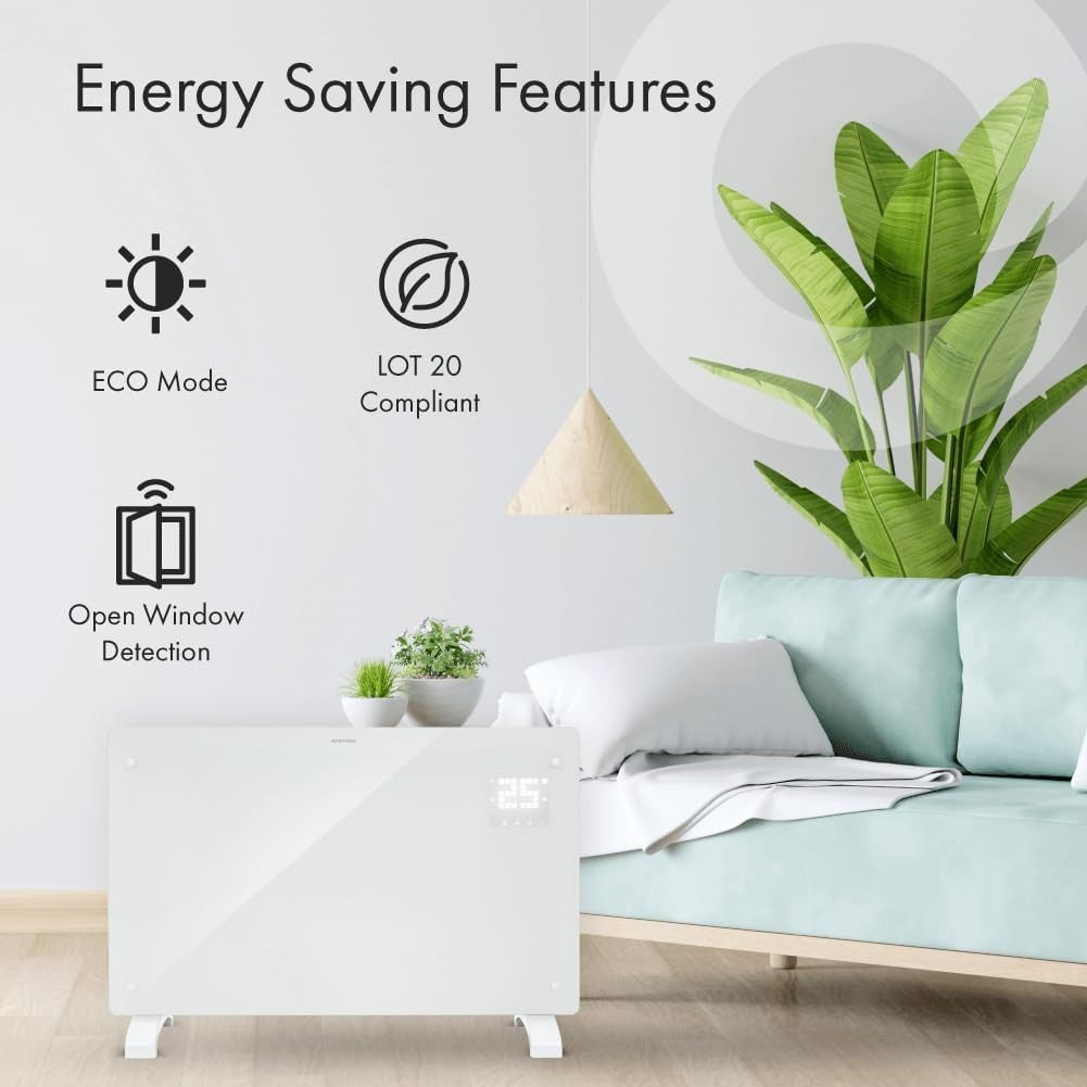 2000W Smart Electric Panel Heater WiFi Alexa Wall or Freestanding Timer