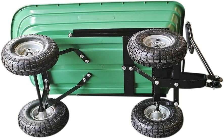 75L Lightweight Garden Dump Cart Trolley Portable Rolling Yard Wagon with Wheels
