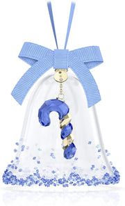 Blue Crystal Bell Ornament • Candy Cane Centrepiece • Luxury Festive Decor