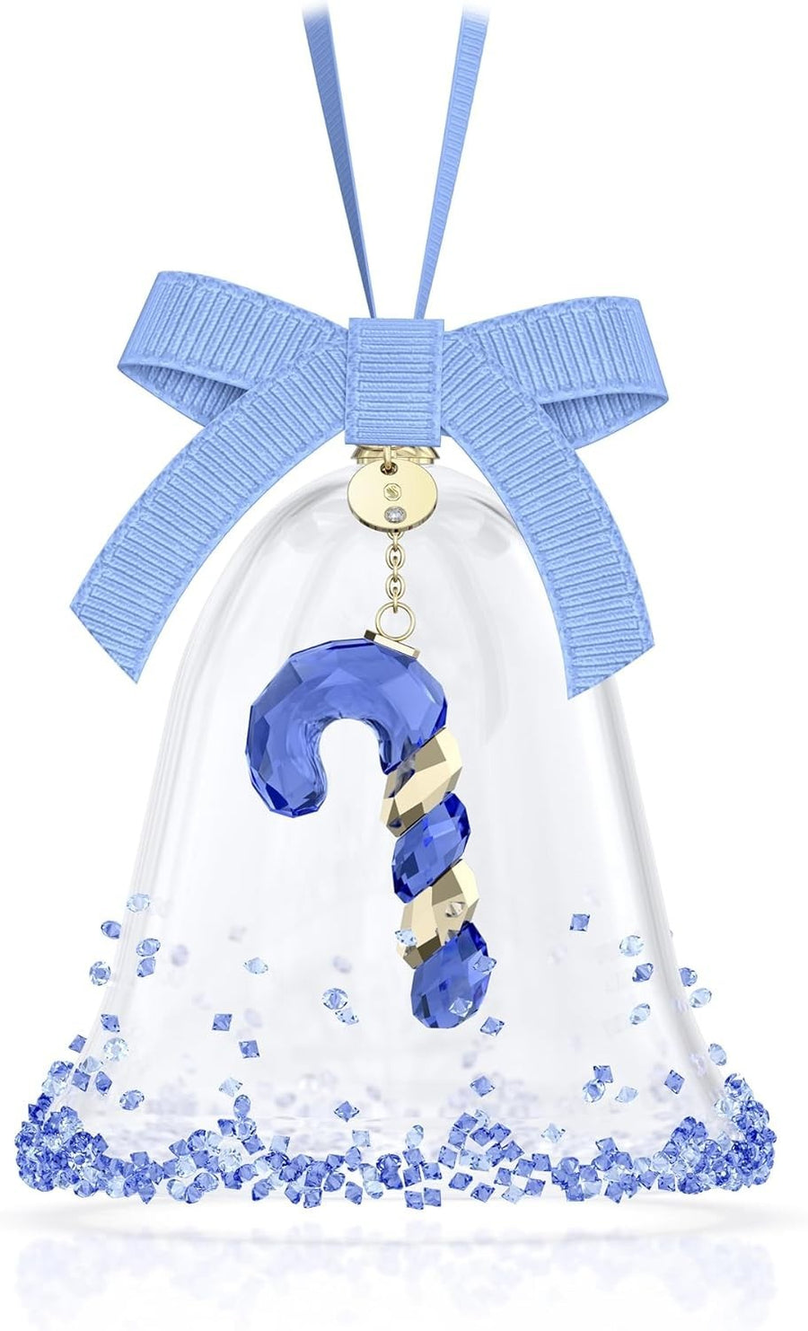Blue Crystal Bell Ornament • Candy Cane Centrepiece • Luxury Festive Decor