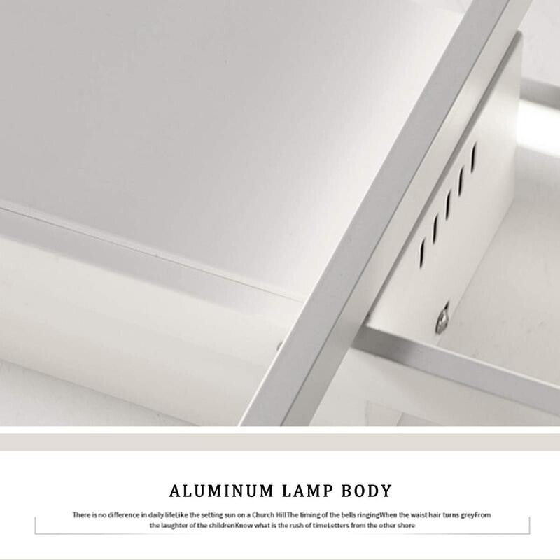 Modern LED Ceiling Light 3 Square 75W Cool White Flush Mount Fixture White