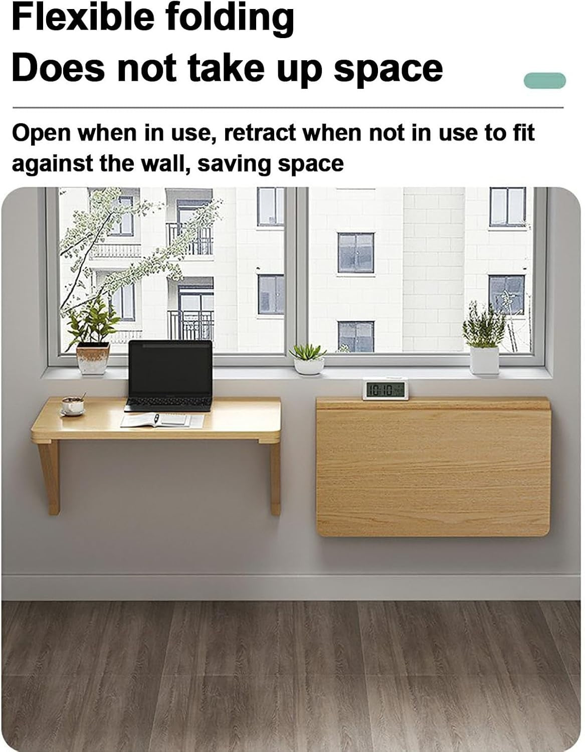 Wall Mounted Folding Table Space Saving Desk for Kitchen Bedroom Office