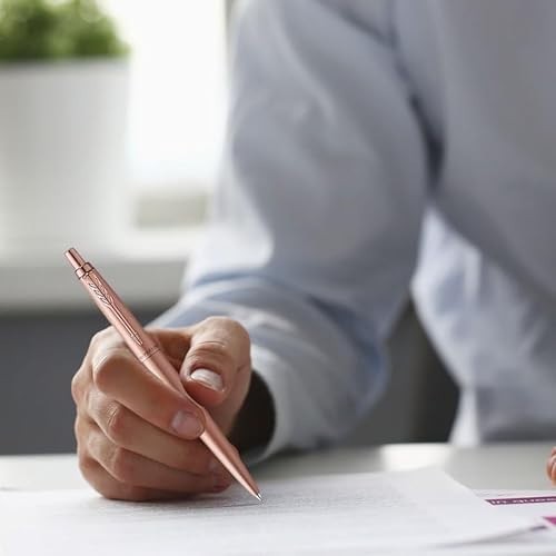 Luxury Ballpoint Pen – Monochrome Rose Gold, Medium Blue Ink, Retractable