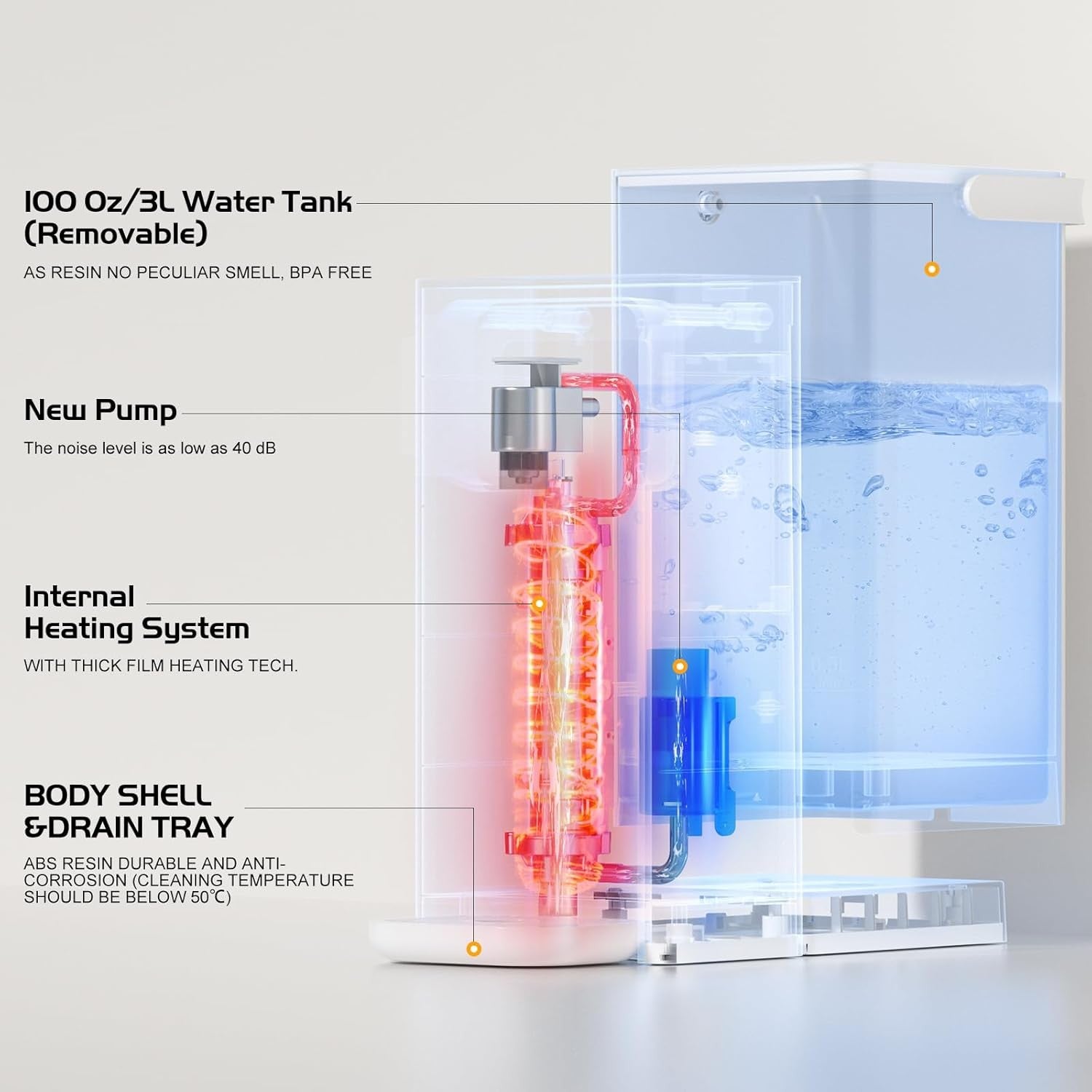 Instant Hot Water Dispenser 3L Touch Control Adjustable Temp Volume BPA Free