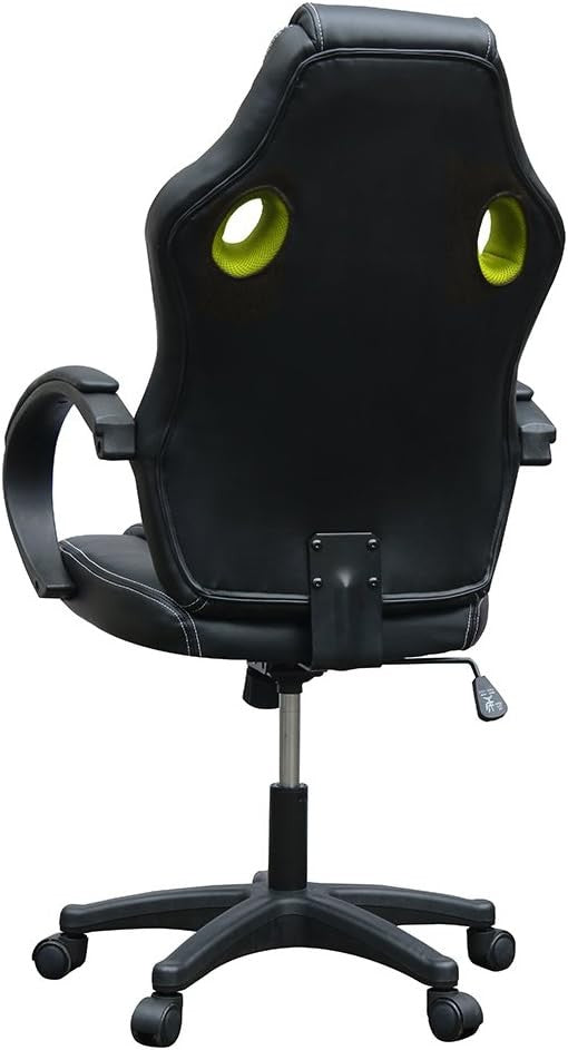 Racing Style Gaming Chair Yellow PU Leather Ergonomic Swivel Desk
