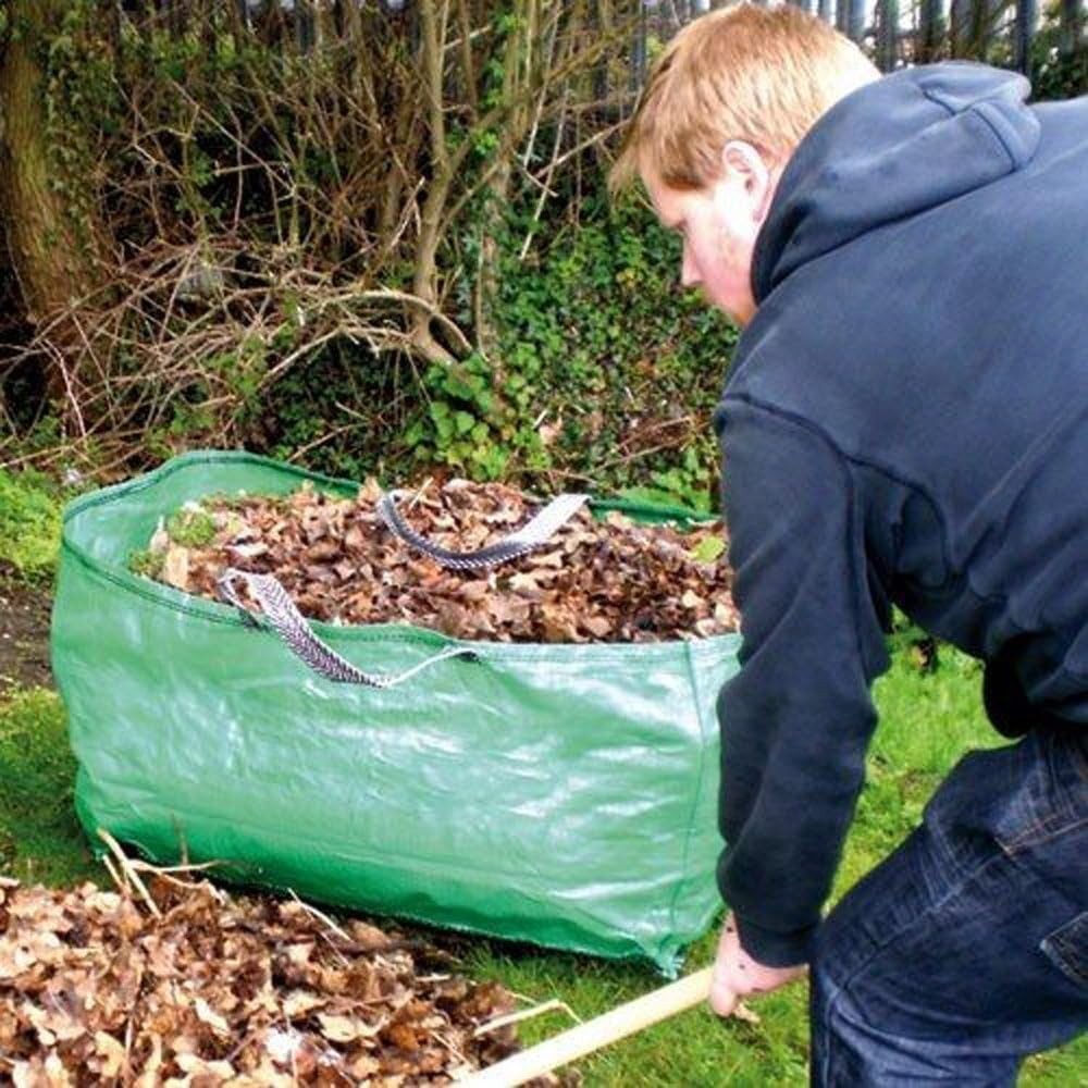 270L Garden Wheelbarrow Bag x2 – Heavy Duty PP Load Carrier w/ Handles Green