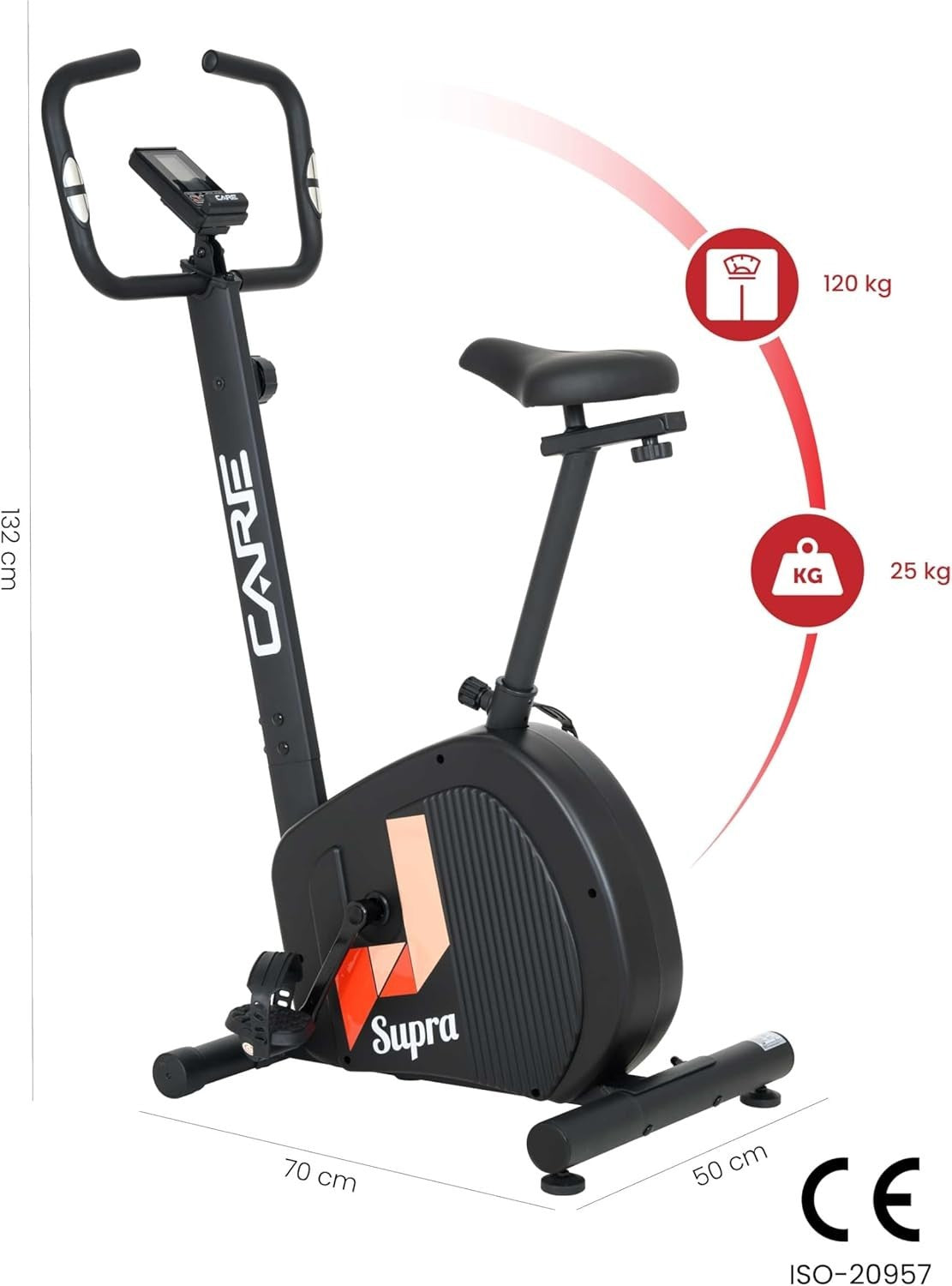 Foldable Magnetic Exercise Bike w/ 8kg Flywheel, LCD Console 8 Resistance Levels