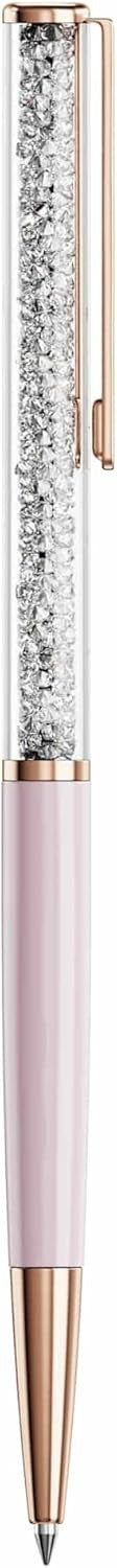 Pink Crystal Ballpoint Pen Black Ink Rose Gold Clip Gift Pouch
