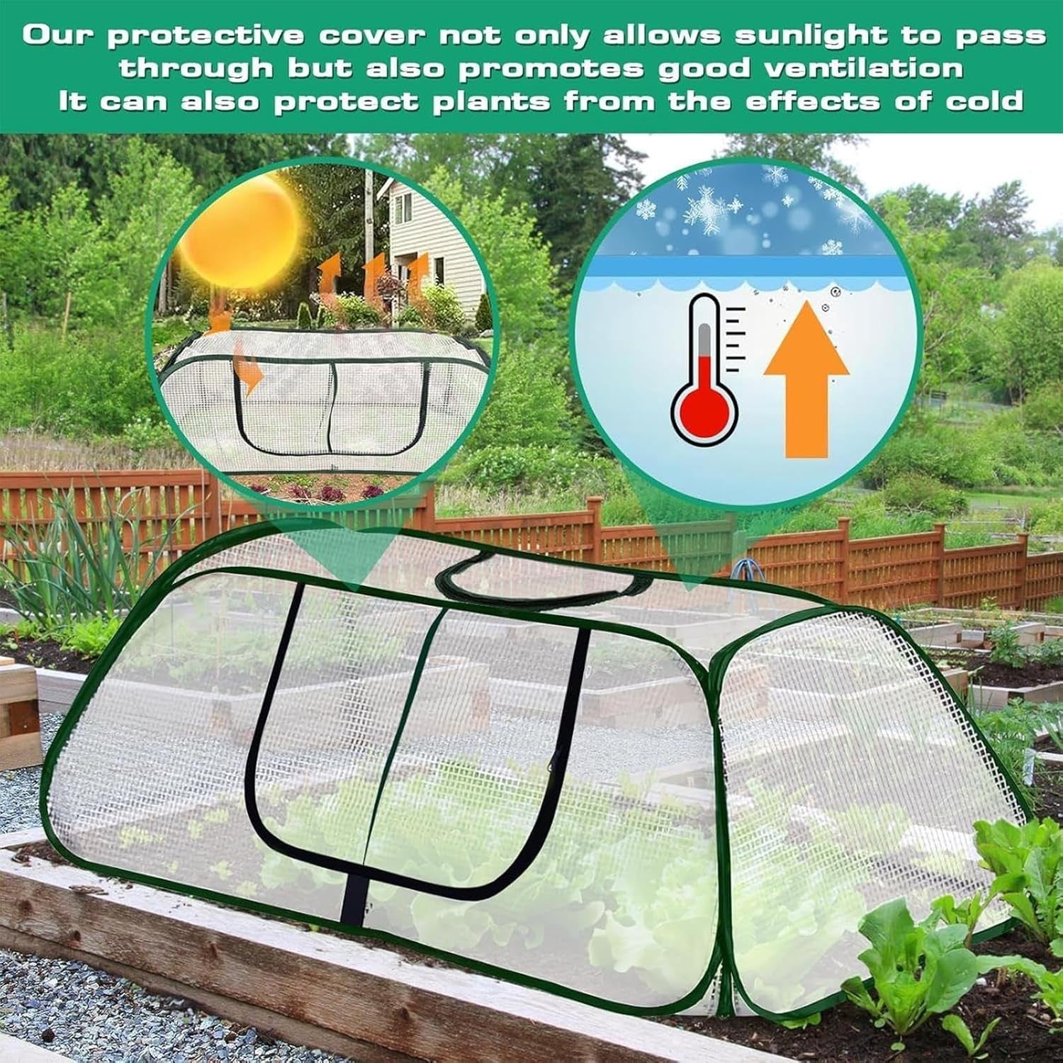 Mini Garden Greenhouse Mesh Tunnel Cold Frame Waterproof UV Protection 35x35cm