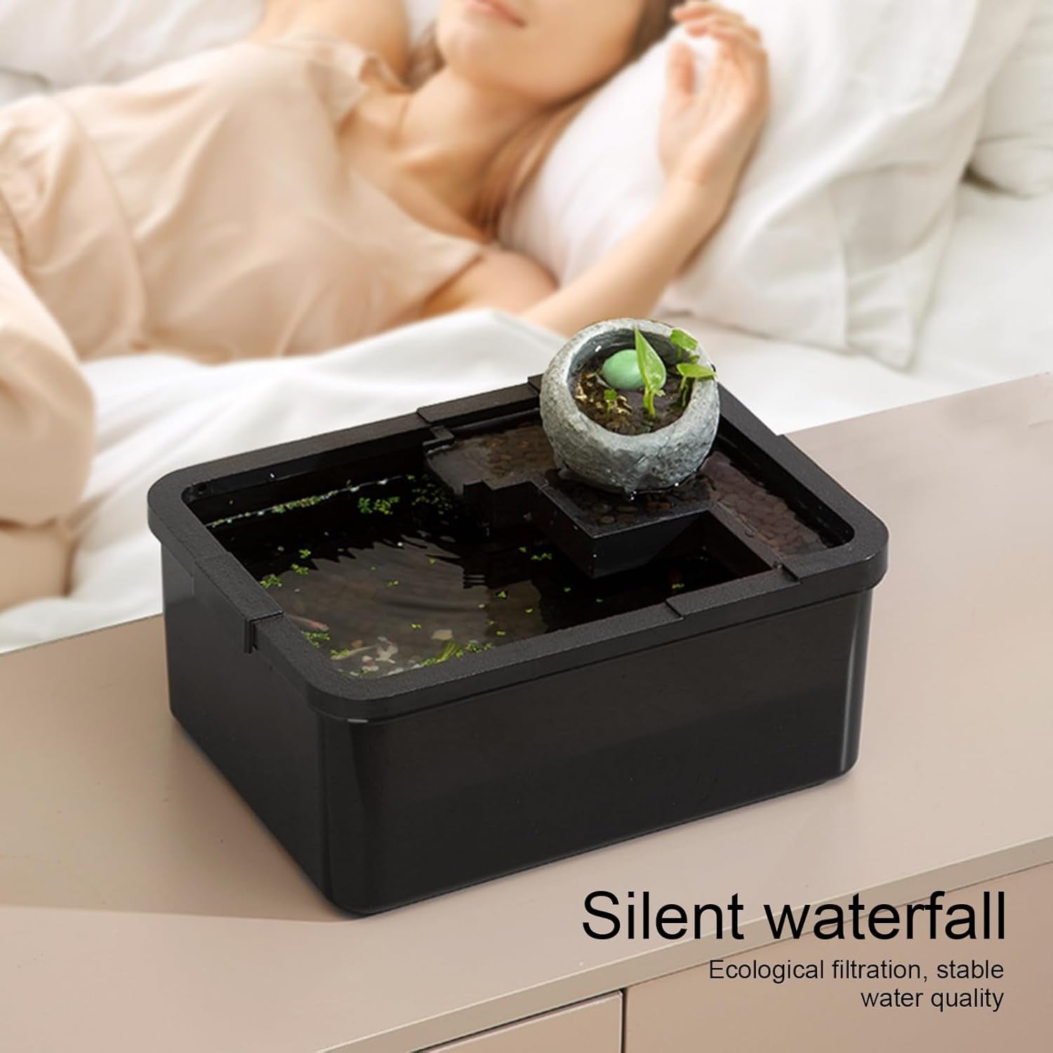 Mini Desktop Fish Tank with USB Pump & LED Light for Shrimp, Jellyfish