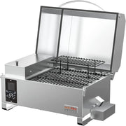 Portable Pellet Smoker BBQ Grill Tabletop 8-in-1 Outdoor Cooker