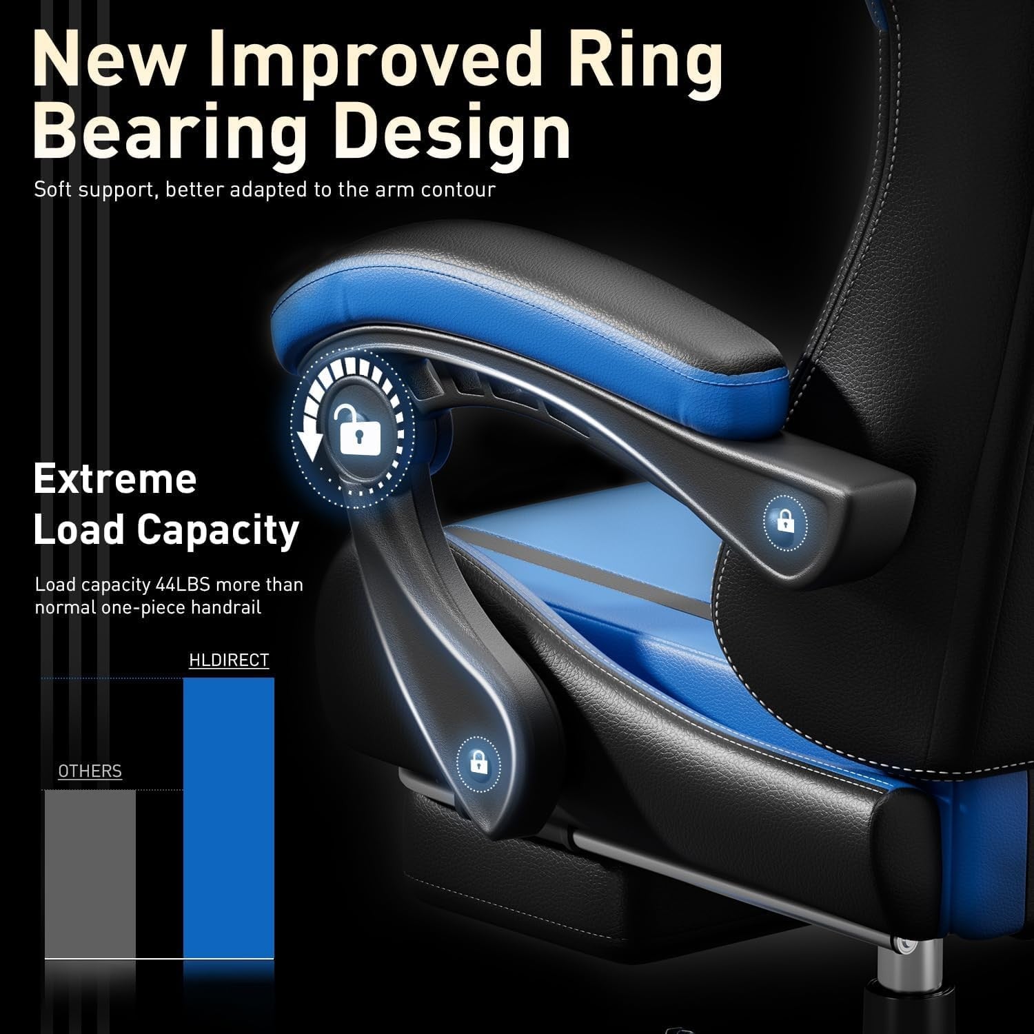 Massage Gaming Chair, Gaming Chair With Footrest Ergonomic Computer Chair for Ad