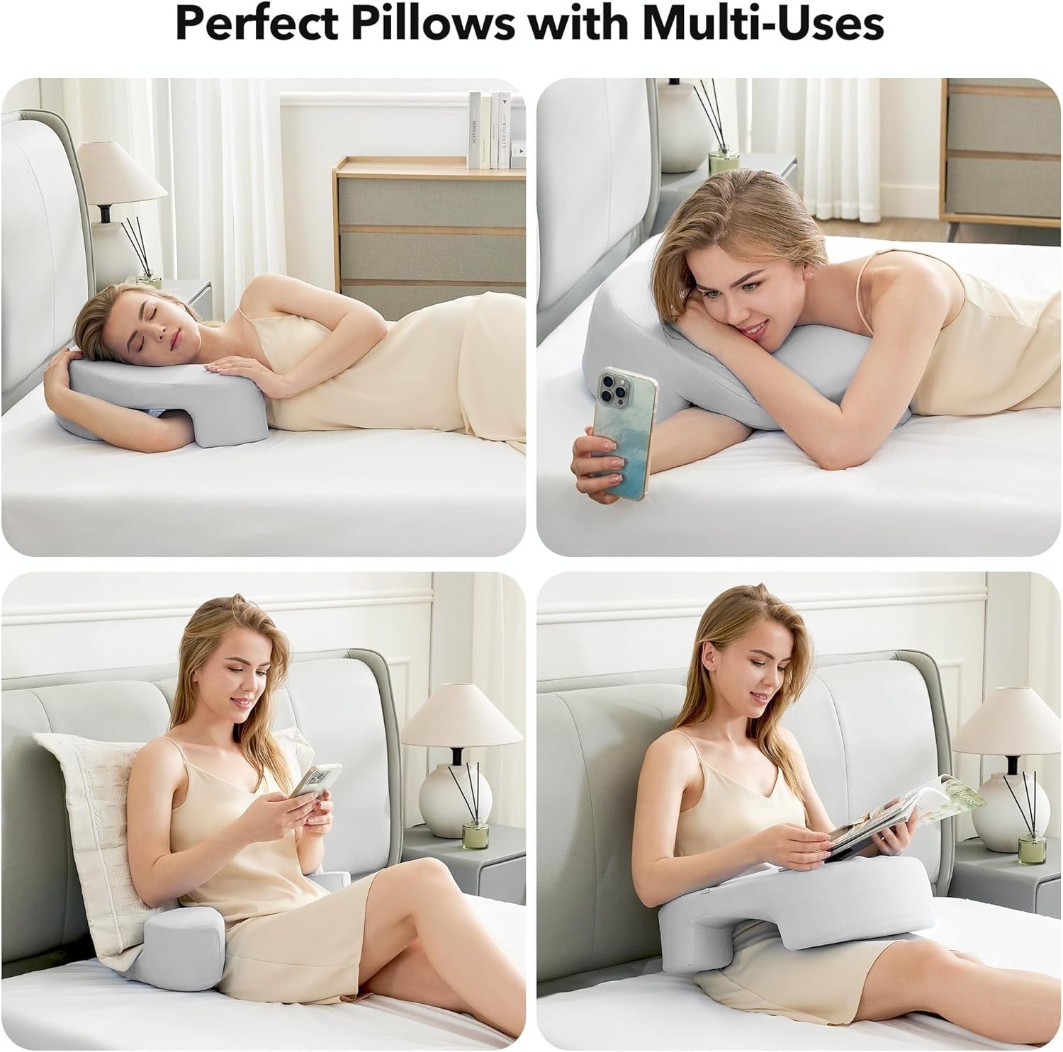 Side Sleeper Memory Foam Pillow with Arm Hole Neck Shoulder Support