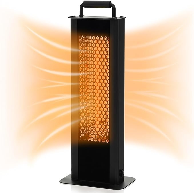 1200W Electric Patio Heater Outdoor Indoor Tower | Waterproof, Silent, Safe