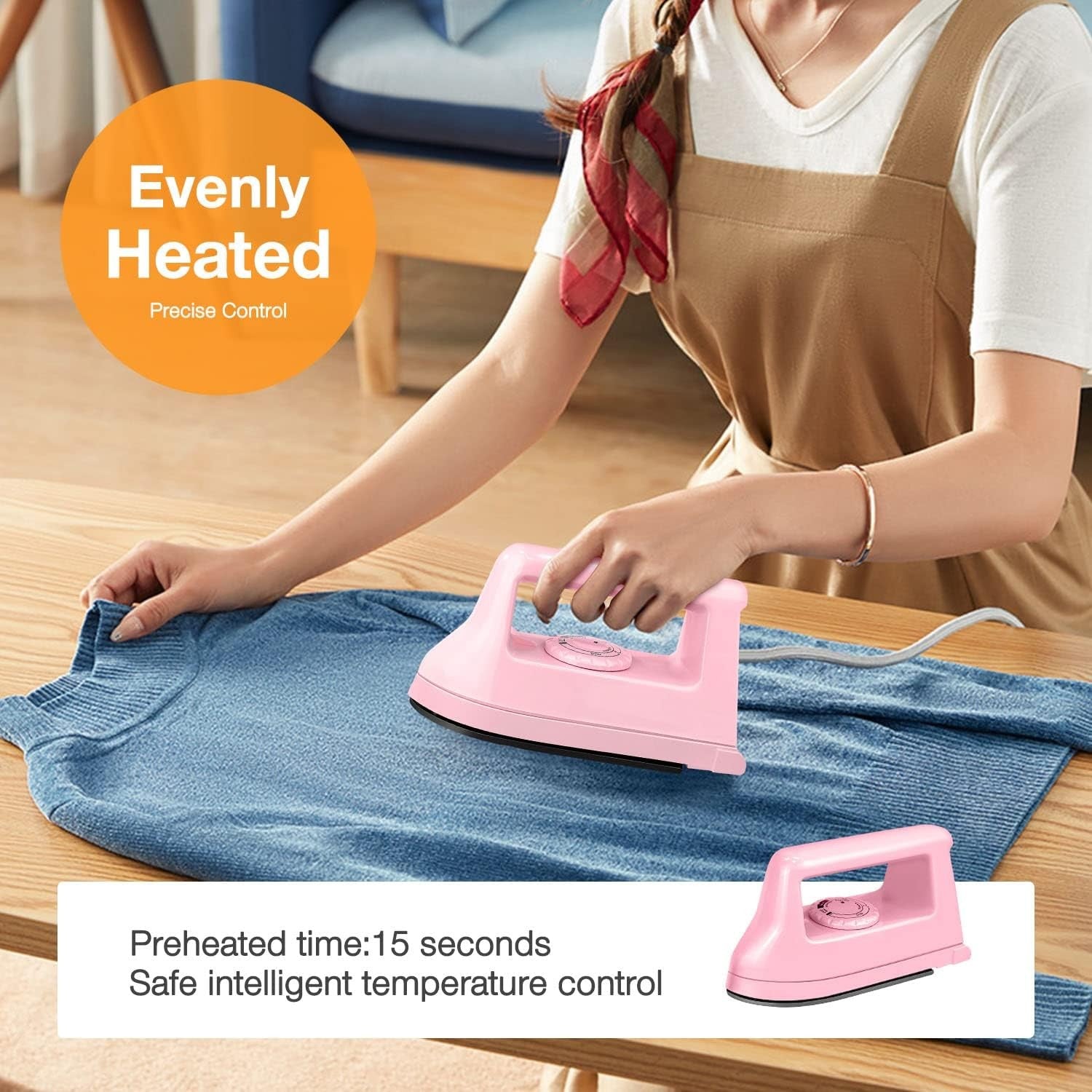 Mini Heat Press Iron Portable Craft Heat Transfer Machine for Vinyl