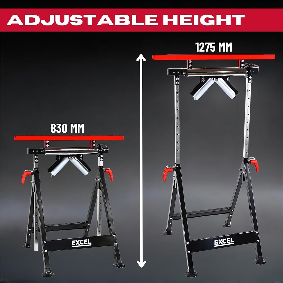 4in1 Adjustable Roller Stand Workbench Support Heavy Duty 200kg Folding