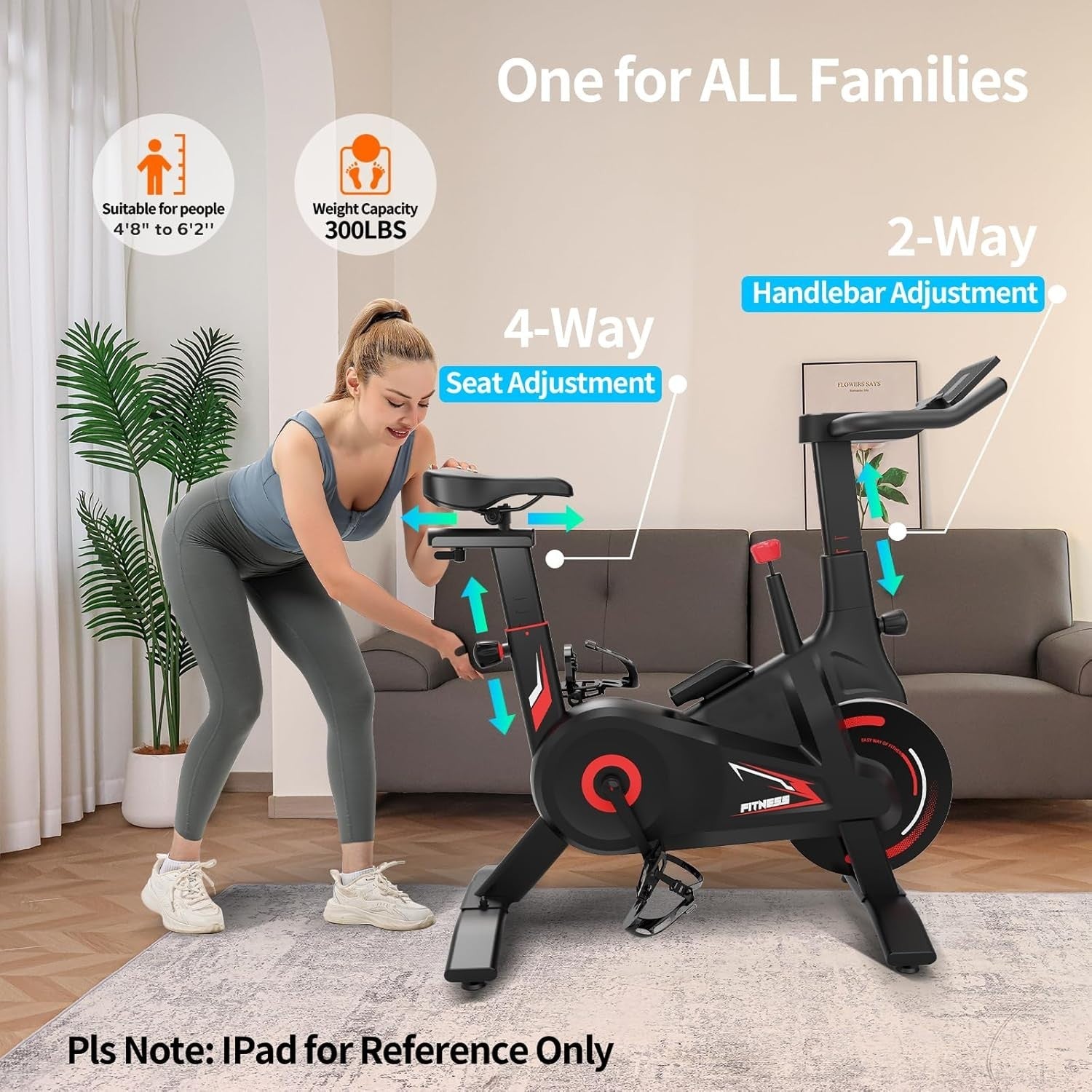 Self-Powered Magnetic Spin Bike w/ LED Lights, App Sync & 100 Resistance Levels
