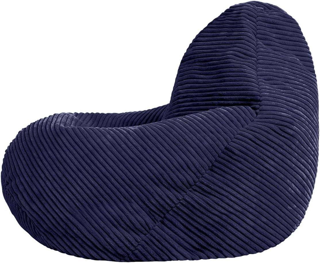 Navy Blue Kids Bean Bag Chairs 2 Pack Soft Corduroy Lounge for Reading Gaming