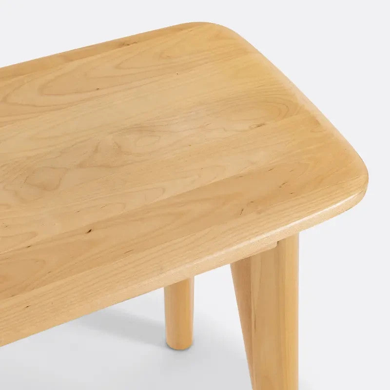 Scandi Solid Birch Wood Bench – Natural Dining Seat or Hallway Accent