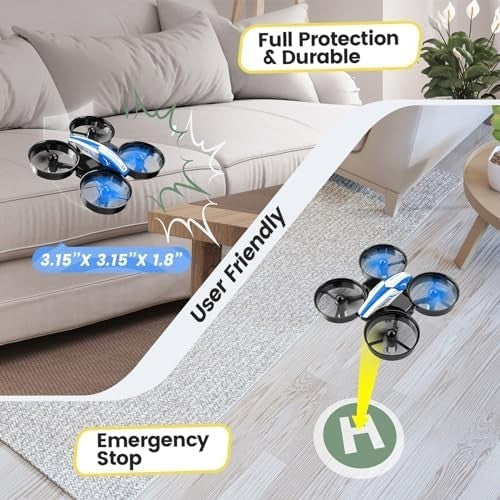 Mini Drone for Kids w3 Batteries Auto Hover 3D Flip Headless Mode Toy Quadcopter
