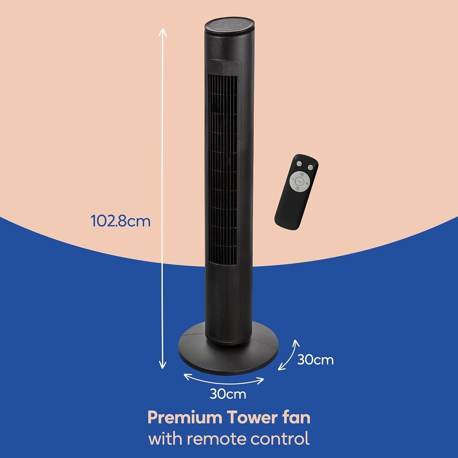 Tower Fan with Remote Control 3-Speed Oscillating Quiet Cooling for Home Office