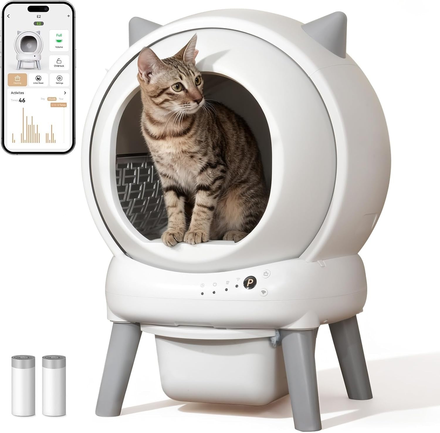 Self Cleaning Cat Litter Box APP Control Auto Multi Cat Odor Free