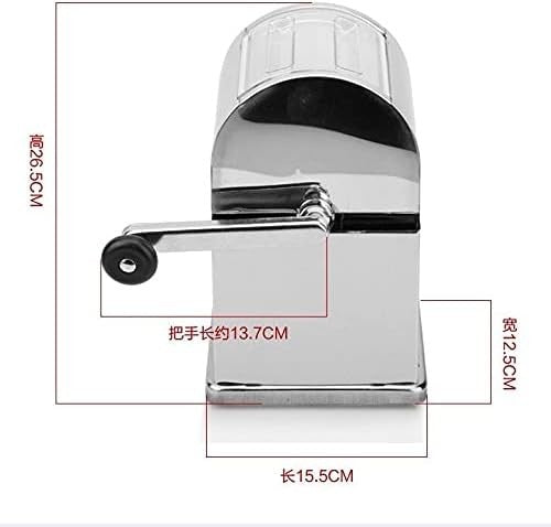 Stainless Steel Ice Crusher Manual Snow Cone Slush Maker Hand Crank
