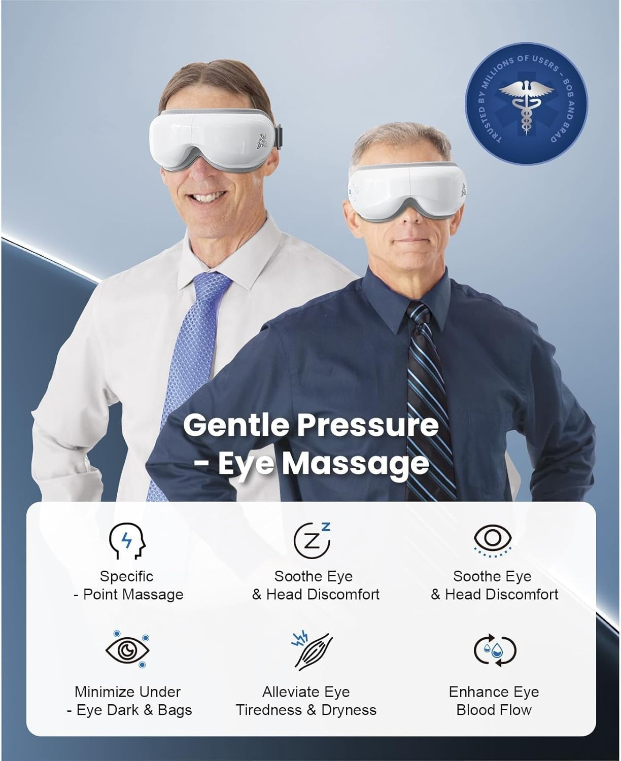 Eye Massager with Heat & Cooling Music Rechargeable Eye Mask
