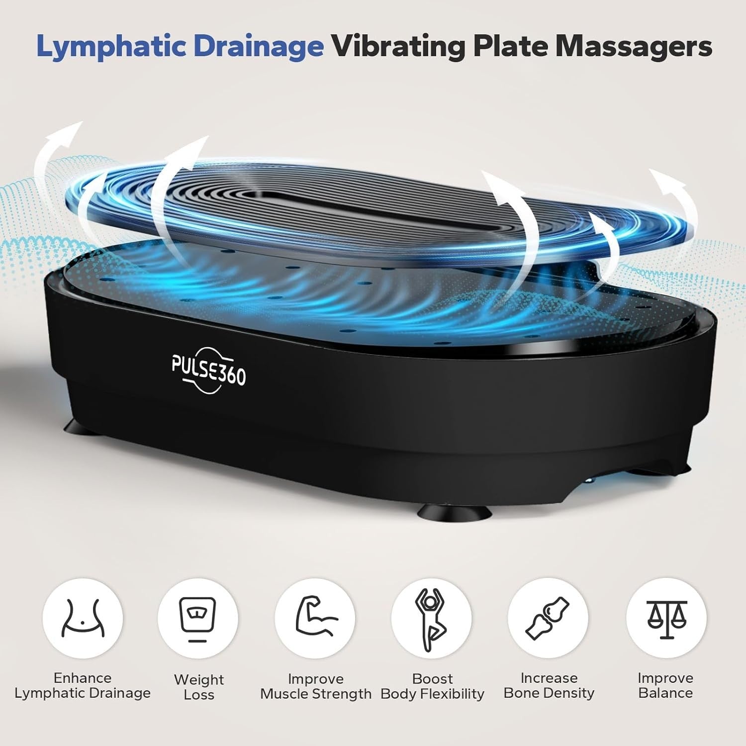 Vibration Plate Exercise Machine 99 Speeds 9 Programs 660LB Lymphatic