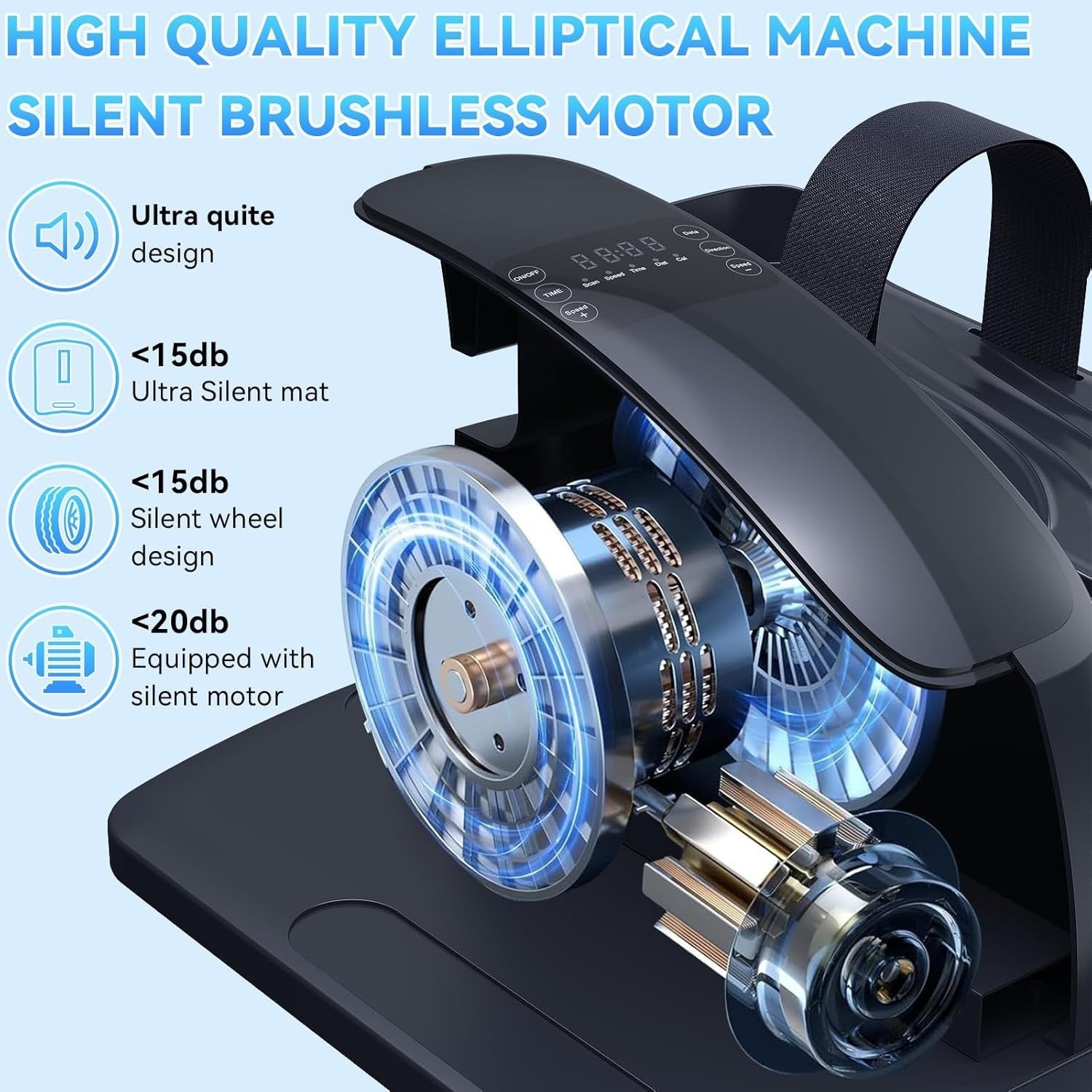 Mini Elliptical Pedal Exerciser for Home Office, Ultra Quiet, Adjustable Speed