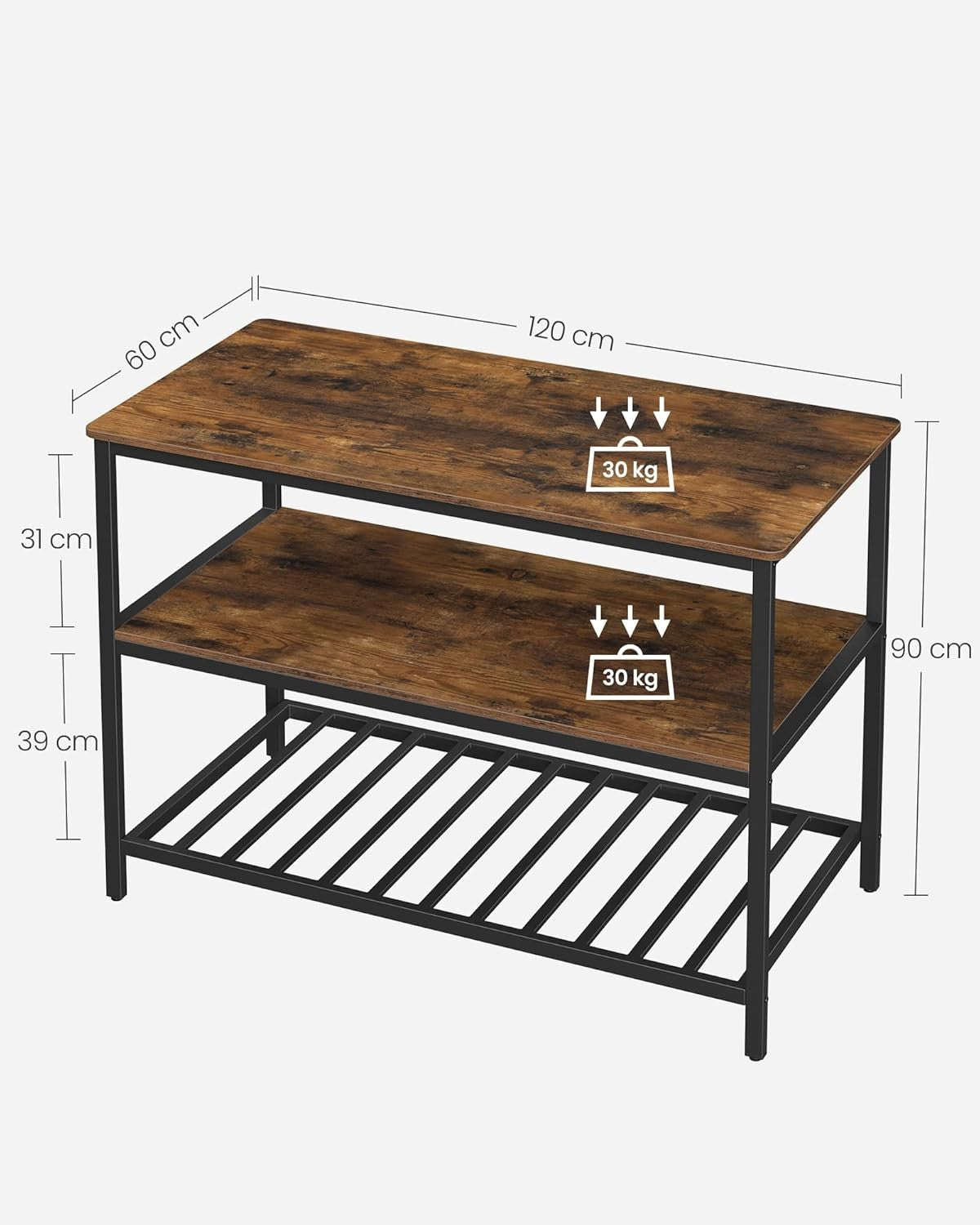 Kitchen Island Bakers Rack Large Worktop Storage Shelf Unit Steel Frame