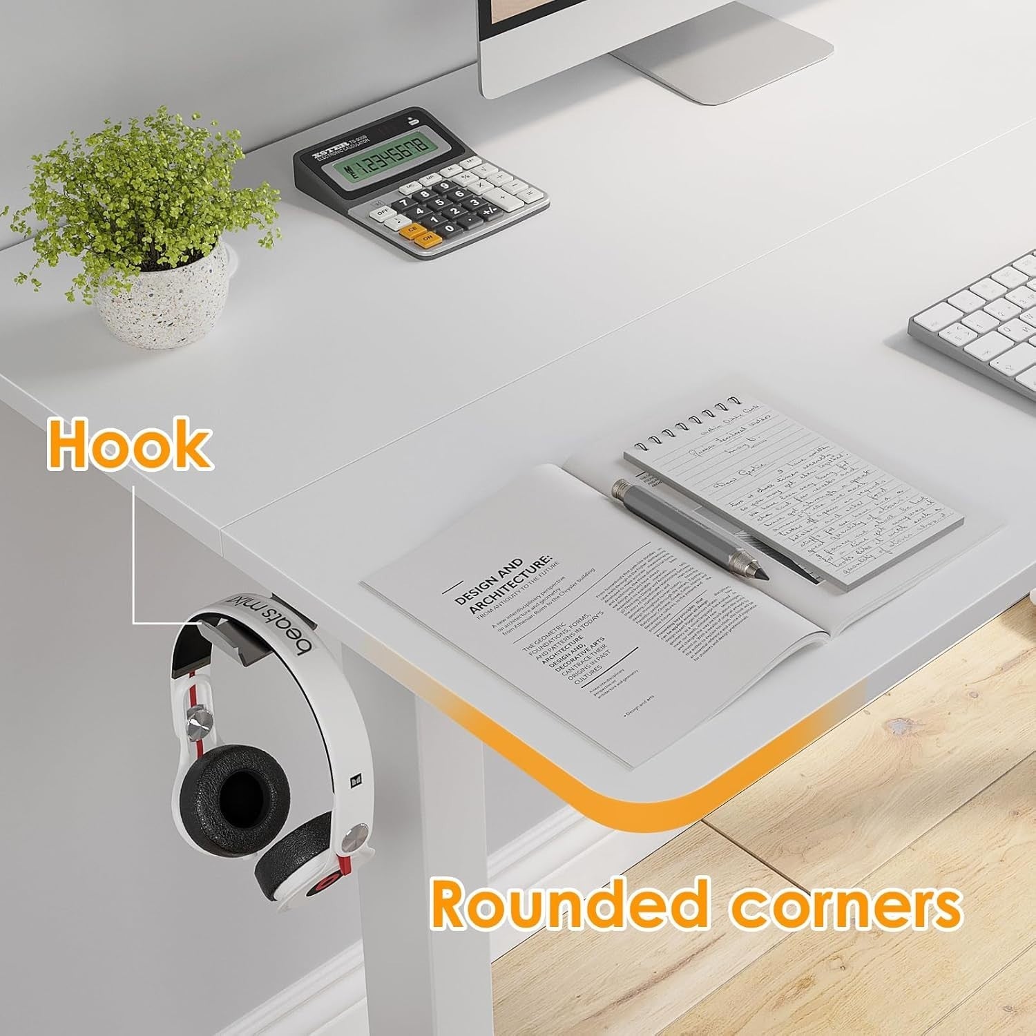 Electric Standing Desk 140x60cm Adjustable Sit Stand Home Office Table White