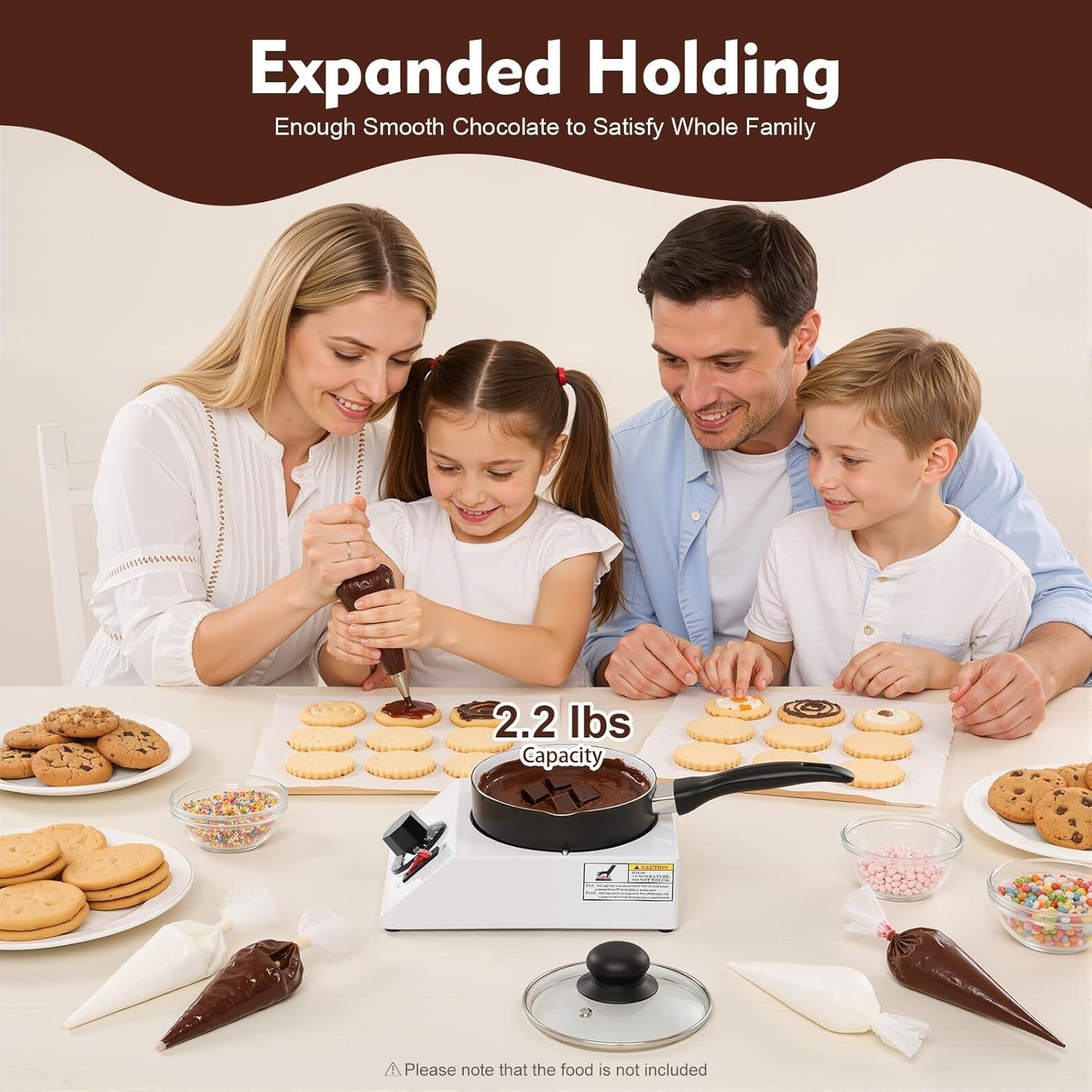 Electric Chocolate Melting Machine Adjustable Temperature Non Stick